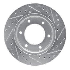 Honda Passport Brake Rotor (1) - Front Left - R1 Concepts - Drilled & Slotted - Silver - `01-`04